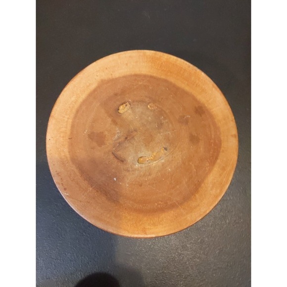 Wood Unique Hand Carved Floral Wooden Bowl w/ Lid 7.5"H x 6.5"L Urn Trinket - Picture 6 of 10